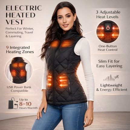 Heated Vest for Women | 9 Heating Zones & Slim Fit Design | Ultimate Warmth for Cold Days 3