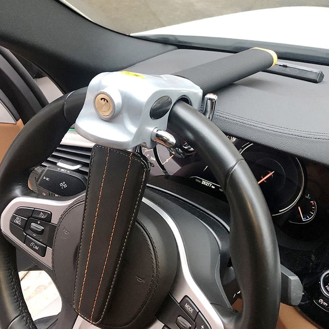 Heavy Duty Car Steering Wheel Lock with Three-Directional Locking System for Maximum Security 0