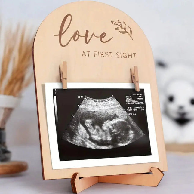 Wooden Picture Frames, Double Sided Photo Frame with Stand, Ultrasound Picture Frame, New Parents Gift for Nursery Decor_00