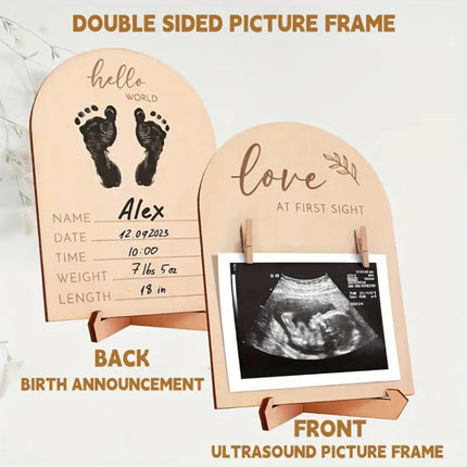 Wooden Picture Frames, Double Sided Photo Frame with Stand – image 4