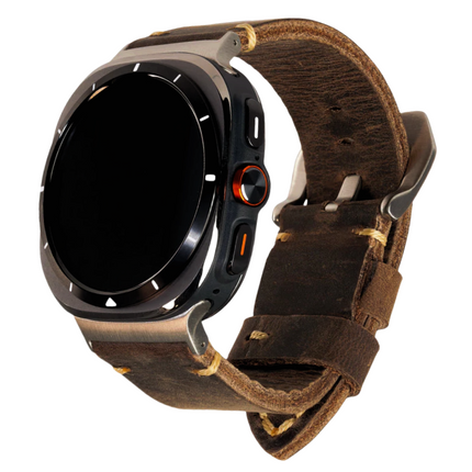 Heritage Collection | Vintage Leather Band for Samsung Watch Ultra with Durable Hand-Stitching | Adjustable Fit for Timeless Elegance 1