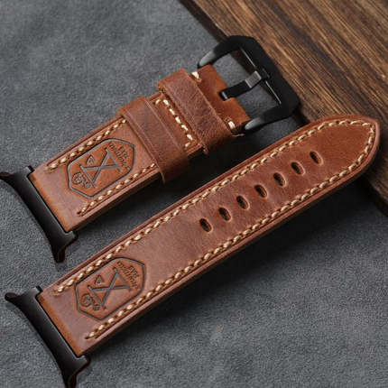 Heritage Collection | Vintage Leather Band for Samsung Watch Ultra with Durable Hand-Stitching | Adjustable Fit for Timeless Elegance 10