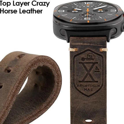 Heritage Collection | Vintage Leather Band for Samsung Watch Ultra with Durable Hand-Stitching | Adjustable Fit for Timeless Elegance 3