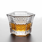 Whiskey Glasses, Hexagonal Crystal Glass 2 oz with Wide Mouth, Sake Cup, Small Glass Tumbler for Spirits
