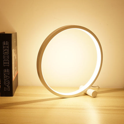 Dimmable LED Nightstand Lamp with Halo Ring Design | Minimalist Home Decor for Cozy Lighting