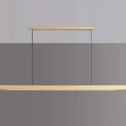 Linear Pendant Light, Wood Hanging Light Fixture in Pine or Walnut Finish – image 9