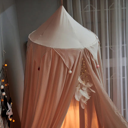 Bedroom Canopy for Kids, Hanging Round Bed Canopy for Sleeping and Playing