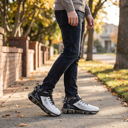 High Top Mens Sneakers, Chunky High Top Sneakers with Padded Ankle Collar, Orthopedic Shoes for Men