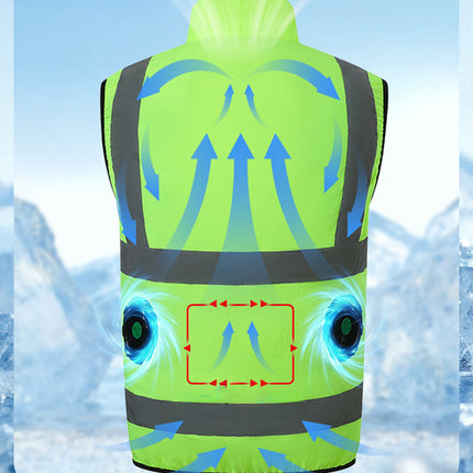 High-Performance Cooling Vest with Built-in Fans & Reflective Stripes for Men 5