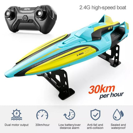 High-Speed RC Racing Boat with Dual Motors & LED Lights for Thrilling Water Adventures 2