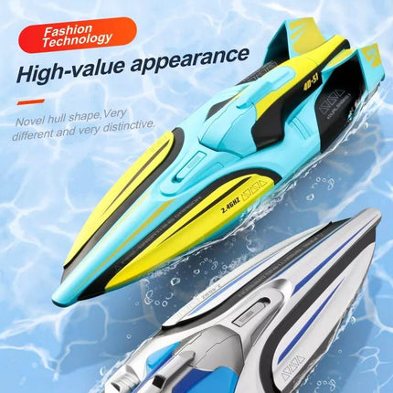 High-Speed RC Racing Boat with Dual Motors & LED Lights for Thrilling Water Adventures 3