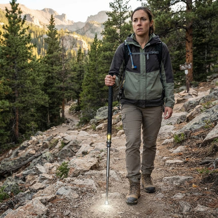 TrailBlazer | Automatic Hiking Stick with LED Light & Anti-Slip Grip | Lightweight Walking Stick for Outdoor Safety_00
