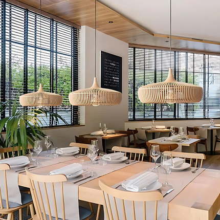 Hinori | Ceiling Light Pendant with Solid Wood Design | Japandi Style for Warm Ambiance 6