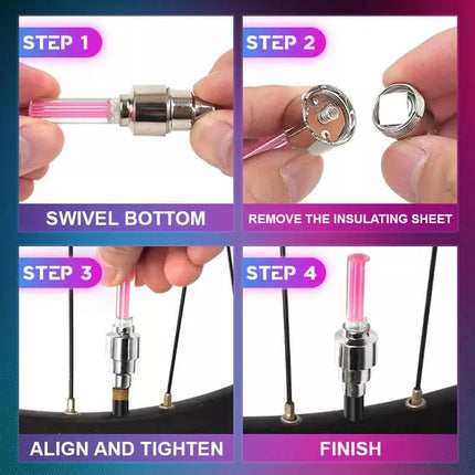 Bicycle Valve LED Lights, Motion Activated Bike Lights for Night Rides – image 8