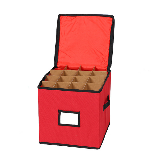 Holiday Decor Organizer | Christmas Ornament Storage Box with Adjustable Dividers | Durable 600D Oxford Fabric for Safe Storage 1