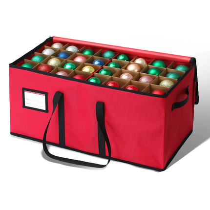 Holiday Decor Organizer | Stackable Christmas Ornament Storage Bag with Adjustable Dividers | Space-Saving Solution for 72 Ornaments 3