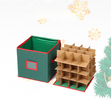 Holiday Organizer | Christmas Ornament Storage Box with Adjustable Dividers | Durable Design for Easy Access 2