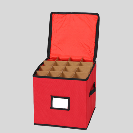 Holiday Organizer | Christmas Ornament Storage Box with Adjustable Dividers | Durable Design for Easy Access 5