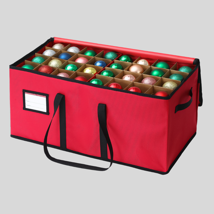 Holiday Organizer | Christmas Ornament Storage Box with Adjustable Dividers | Durable Design for Easy Access 6