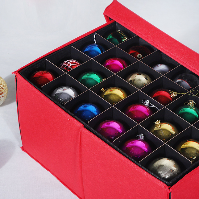 Holiday Organizer | Christmas Ornament Storage Box with Stackable Trays | Adjustable Dividers for Easy Decoration Management 1