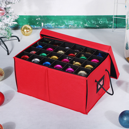 Holiday Organizer | Christmas Ornament Storage Box with Stackable Trays | Adjustable Dividers for Easy Decoration Management 2