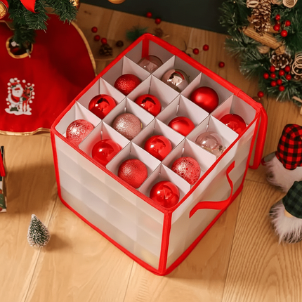 Holiday Organizer | Clear Plastic Ornament Storage Box with Easy Closure | Compact Design for Christmas Decoration Organization 4