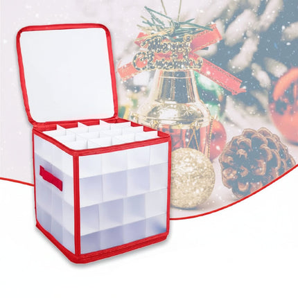 Holiday Organizer | Clear Plastic Ornament Storage Box with Easy Closure | Compact Design for Christmas Decoration Organization 5