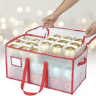 Holiday Storage Organizer | Christmas Ornament Storage Box with Dual Zipper Closure | Durable Plastic for Safe Decoration Protection 0