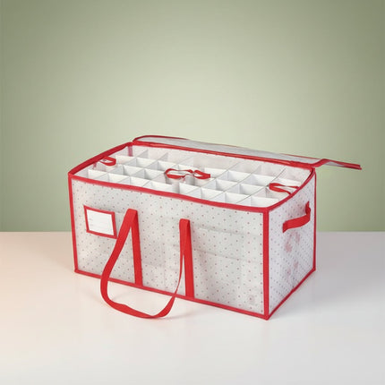 Holiday Storage Organizer | Christmas Ornament Storage Box with Dual Zipper Closure | Durable Plastic for Safe Decoration Protection 1