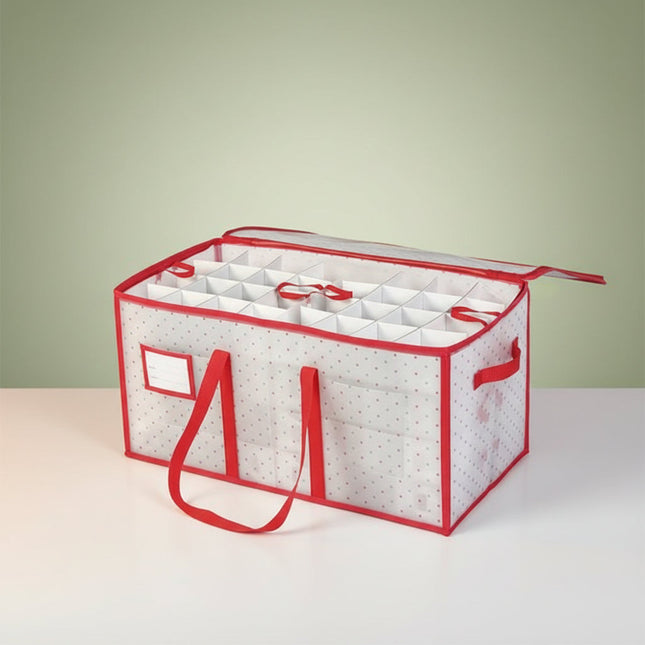Holiday Storage Organizer | Christmas Ornament Storage Box with Dual Zipper Closure | Durable Plastic for Safe Decoration Protection 1
