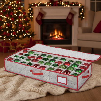 Holiday Storage Organizer | Christmas Ornament Storage Box with Dual Zipper Closure | Durable Plastic for Safe Decoration Protection 2