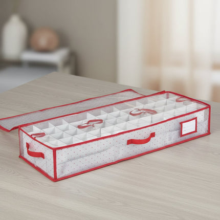 Holiday Storage Organizer | Christmas Ornament Storage Box with Dual Zipper Closure | Durable Plastic for Safe Decoration Protection 3