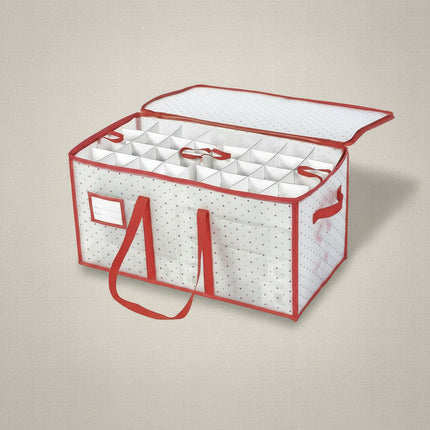 Holiday Storage Organizer | Christmas Ornament Storage Box with Dual Zipper Closure | Durable Plastic for Safe Decoration Protection 5