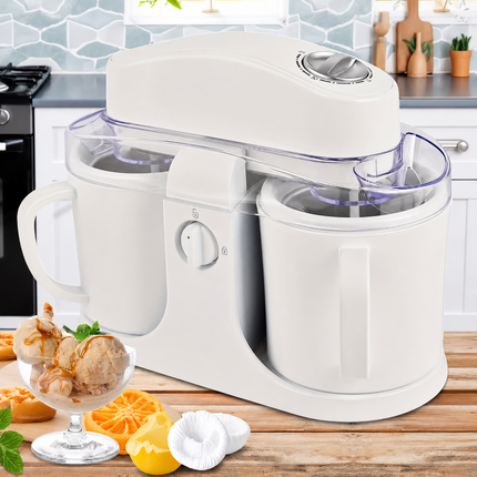 Home Treats | Dual Bowl Ice Cream Maker with Easy One-Knob Control | Compact Design for Quick Frozen Desserts 2