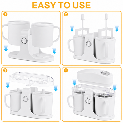 Home Treats | Dual Bowl Ice Cream Maker with Easy One-Knob Control | Compact Design for Quick Frozen Desserts 3