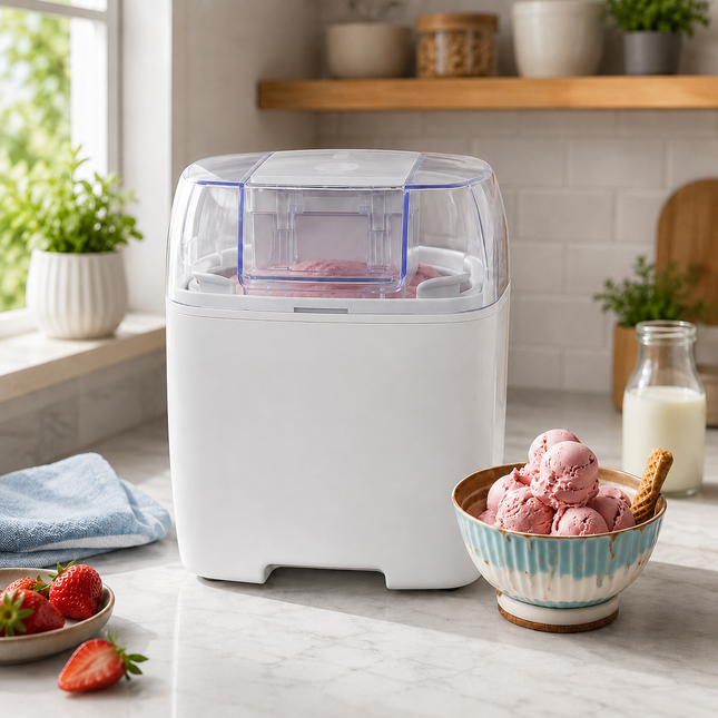 Homemade Treats | Ice Cream Maker Machine with 1.5L Freezing Bowl | Effortless Desserts for Family Fun 0