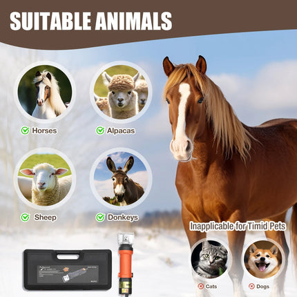 Horse Clippers | Ultra-Quiet Equestrian Clippers with Ergonomic Design | Stress-Free Grooming for Sensitive Horses 8