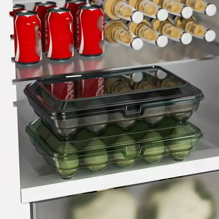 Refrigerator Egg Holder with Lid, Stackable Egg Container