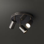 3 heads: Diameter 10 in x H 6 in / Black