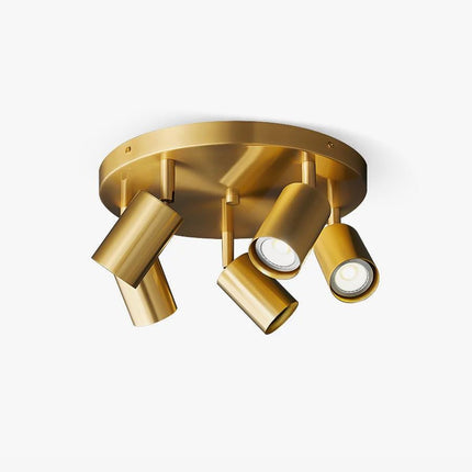 Hugo | Adjustable Multi-Head Ceiling Light with Brass Detailing | Modern Design for Versatile Indoor Lighting 4
