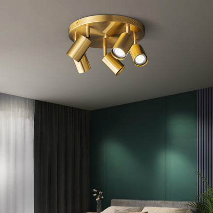 Hugo | Adjustable Multi-Head Ceiling Light with Brass Detailing | Modern Design for Versatile Indoor Lighting 5
