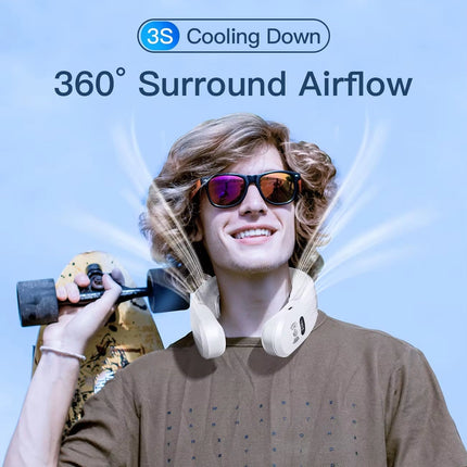 HulaZepyr | Wearable Neck Fan with 360° Airflow & 8-Hour Battery Life for Instant Cooling and Heating 2