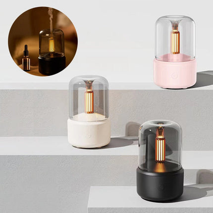 Candle Light Aroma Diffuser with Simulated Candlelight Effect | Portable USB Humidifier for Relaxation and Aromatherapy