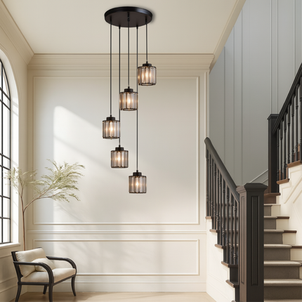 Crystal Chandeliers, Modern Dining Room Chandelier, Chandelier for Staircase and Foyer, Ceiling Light Fixture