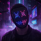 Illuminated Costume Mask | LED Full Face Design for Halloween Parties 0