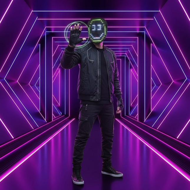 Illuminated Costume Mask | LED Full Face Design for Halloween Parties 1