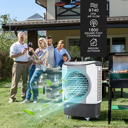 Industrial 4-in-1 Evaporative Air Cooler with 45L Tank & Powerful Airflow | Efficient Cooling Solution for Large Spaces 1