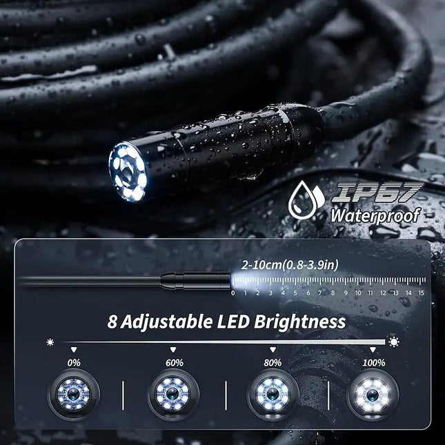 Industrial Inspection Camera | 1080P HD Imaging with Adjustable LED Lights | Versatile Tool for Plumbing and Automotive Repairs 1
