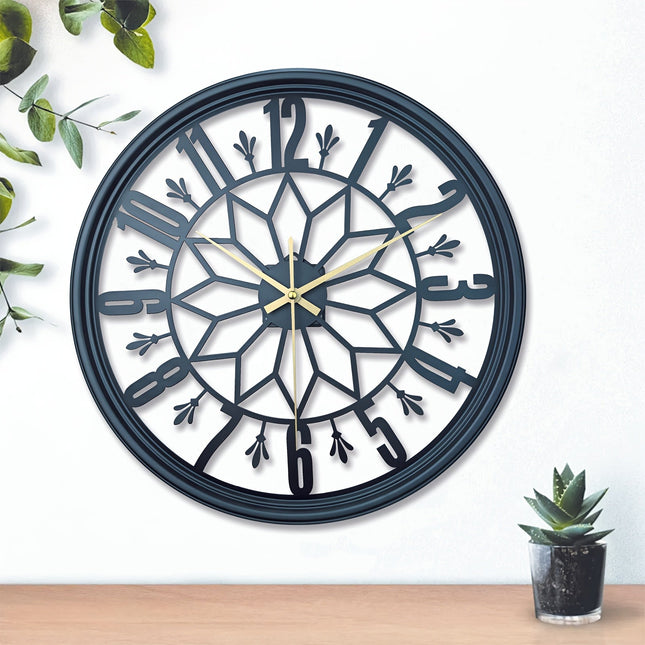 Industrial Vintage Wall Clock Decor with Silent Movement | Handcrafted Metal Design for Timeless Elegance 0