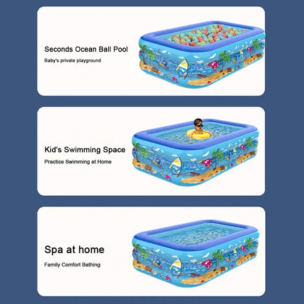Inflatable Children's Paddling Pool with Cartoon Design | Durable PVC for Safe Summer Fun 2